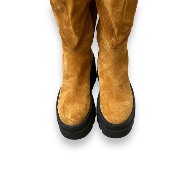 Free People London Calling platform over the knee suede boots NEW - Picture 6 of 14